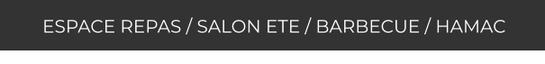 ESPACE REPAS / SALON ETE / BARBECUE / HAMAC